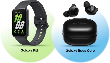 Galaxy Fit3 e Galaxy Buds Core